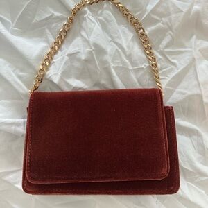 Anthropologie Brown Shoulder Bag with Chain Strap